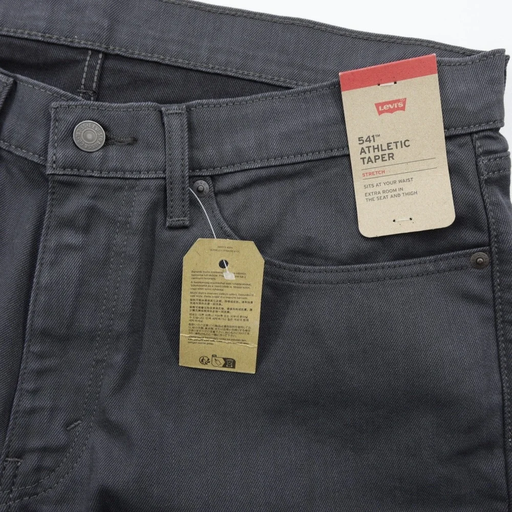 Levi's 541 Men's Athletic Taper Fit Denim Stretch Jeans Dark Gray Size W35 L32